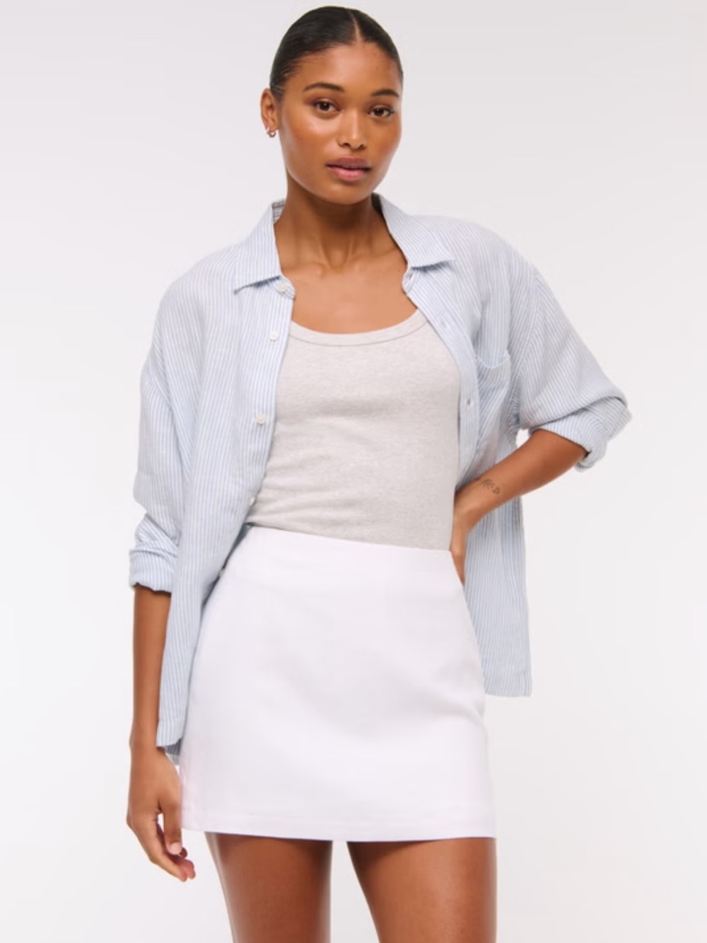 NWT Abercrombie & Fitch White Mini Linen Skirt